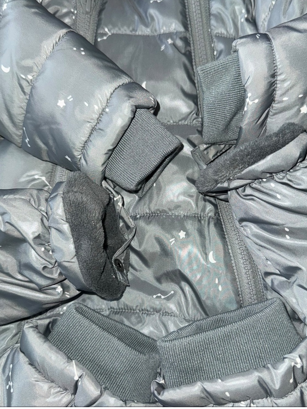 New Rylee + Cru Snowsuit Grey Celestial 3-6 months.MSRP $165 - Picture 7 of 9